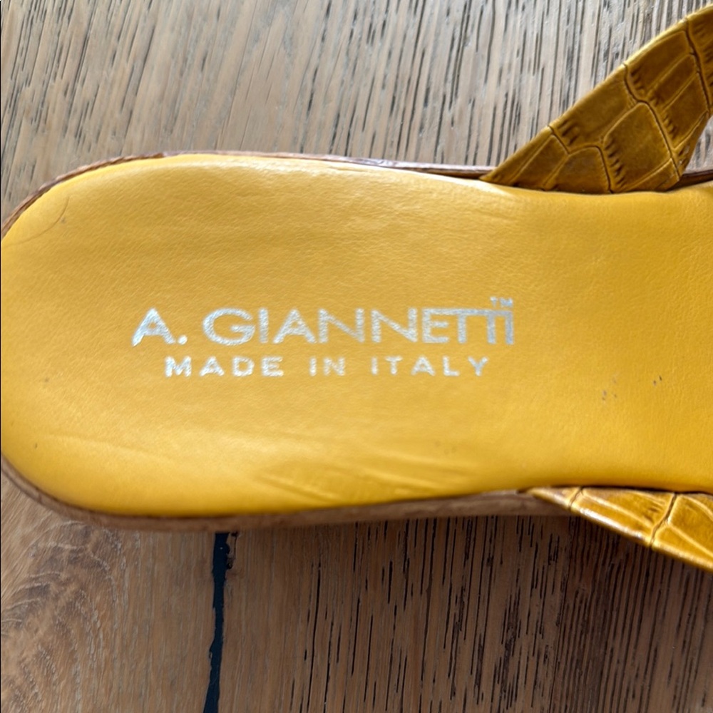 A. Giannetti Yellow Sandals Chic Summer Style - Picture 13 of 15